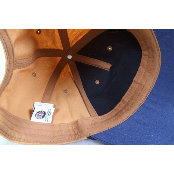 Grateful Dead Dancing Skeletons Snapback Hat Tan Blue Trucker Cap Mad Engine - Picture 4 of 5